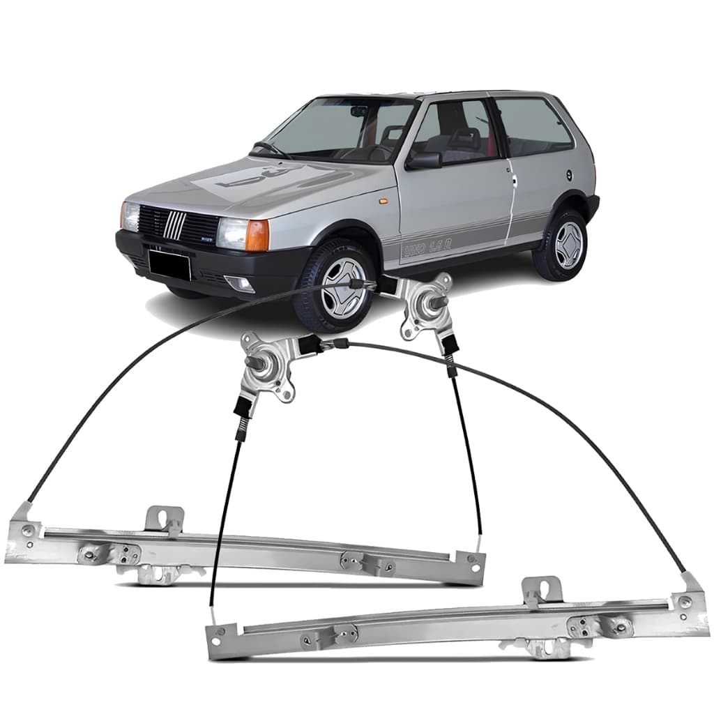 Par Máquina Vidro Manual Uno Quadrado 2 Portas 1984 A 2014