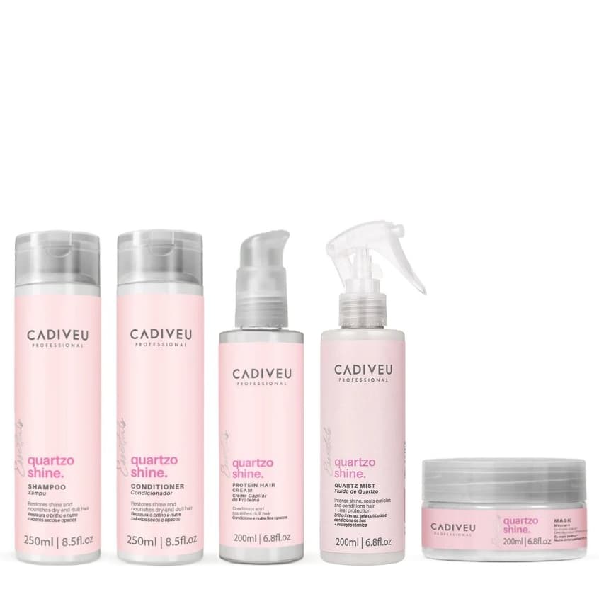 Cadiveu Kit Quartzo Shine  Shampoo + Condicionador + Máscara + Proteína + Fuído