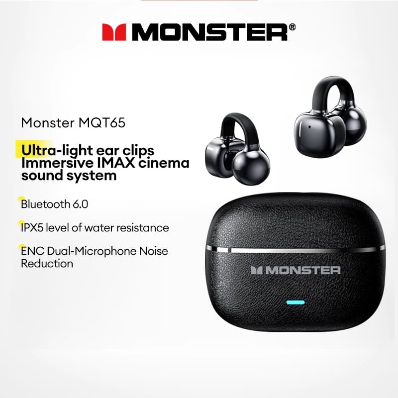 Monster mqt65 Intra-Auricular Sem Fio Novo Fone De Ouvido Bluetooth 6.0 Bateria De Longa Duração Com Redução De Ruído