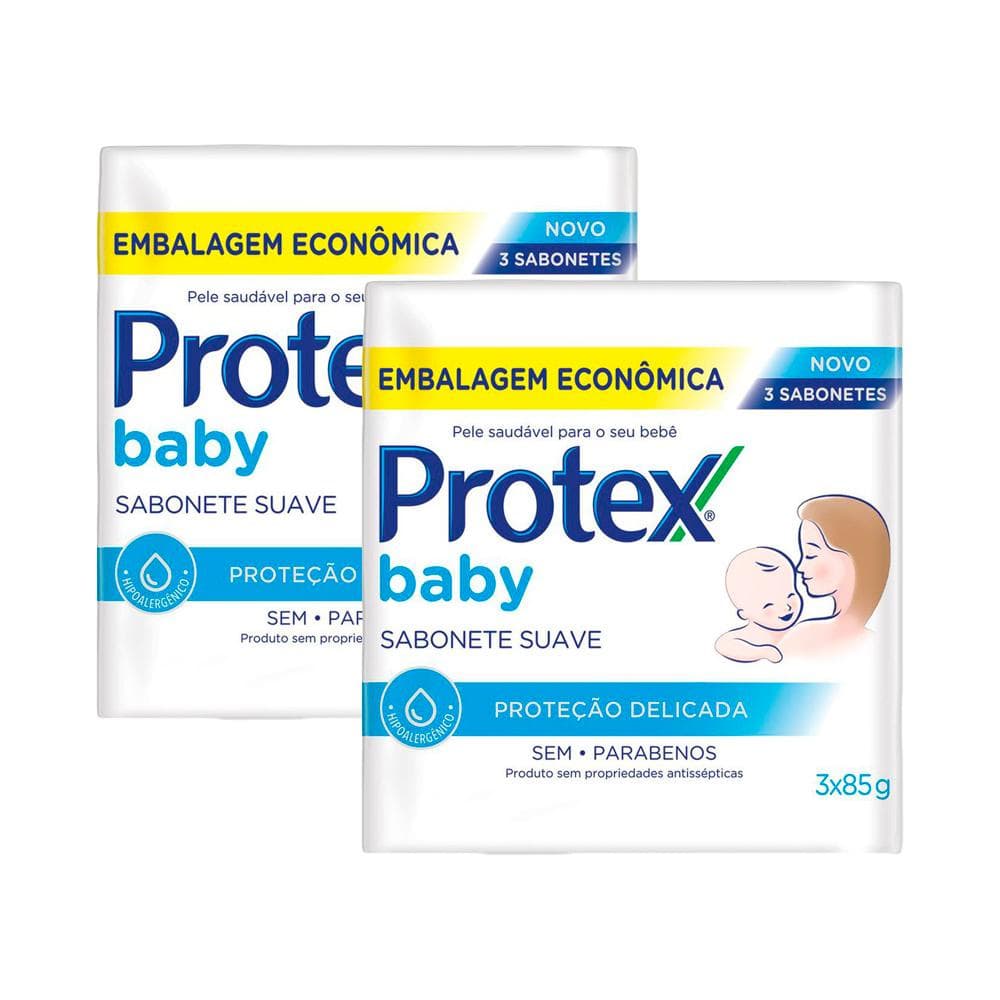 Kit 6 Sabonete Protex Baby Proteção Delicada