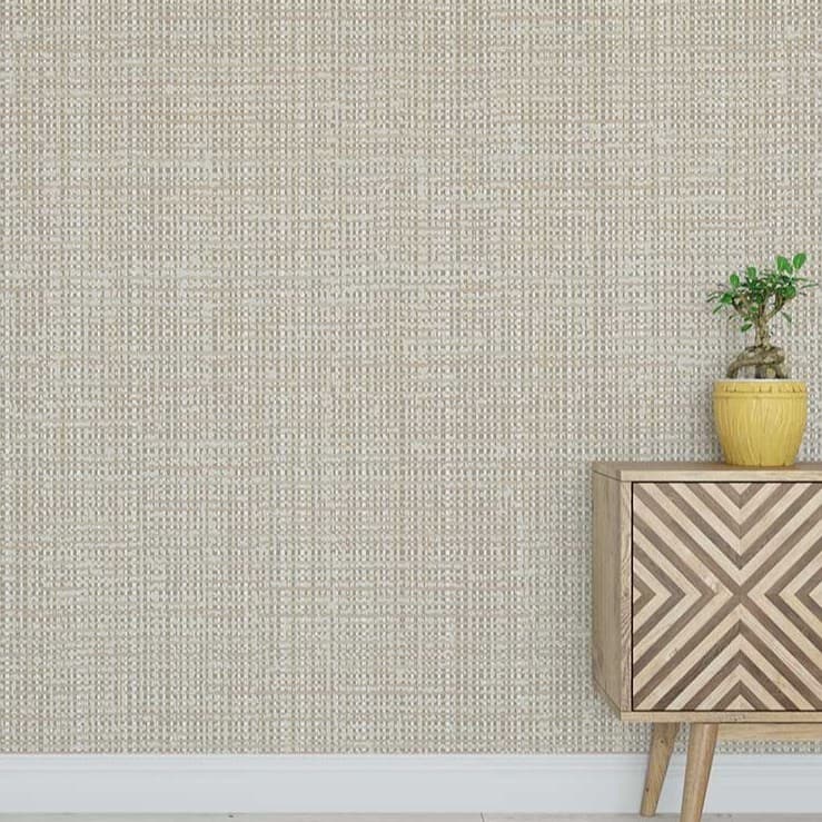 Papel De Parede Adesivo Contemporâneo estilo tecido Para Quartos e Sala 2,50 mts