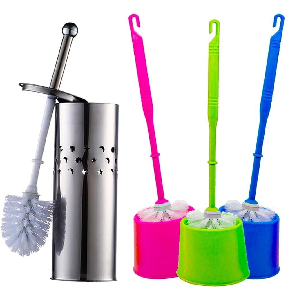 Escova Sanitária Para Banheiro Lava Vaso Escova Para Limpeza Em PVC e INOX