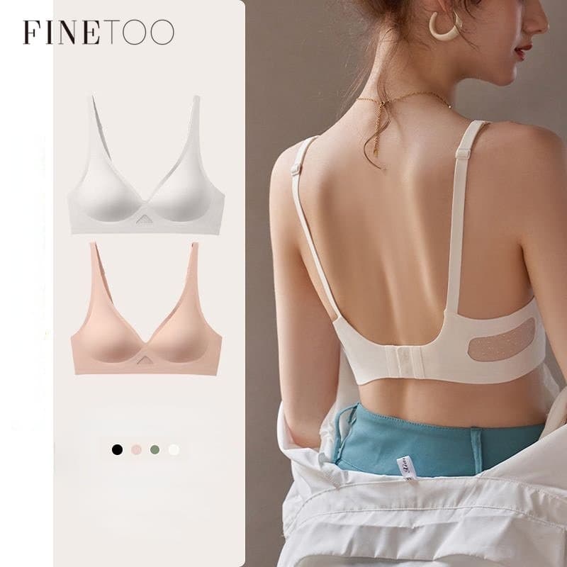 FINETOO Faixa De Geléia Não Marca Roupa Íntima Feminina Verão Fino Respirável Confortável Mostrando Peito Pequeno Suporte Macio Sutiã Mulher Sono