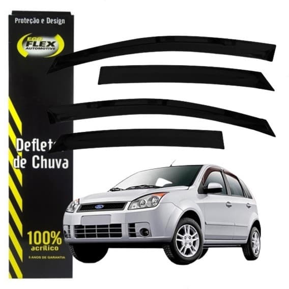 Defletor Calha de Chuva Fiesta Amazon Rocam 2002 2003 2004 2005 2006 a 2011 4 Portas Ecoflex