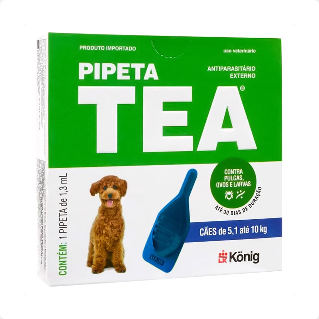 Tea Pipeta 1,3 mL Antiparasitário para Cães de 5,1 até 10 kg - 1 Pipeta