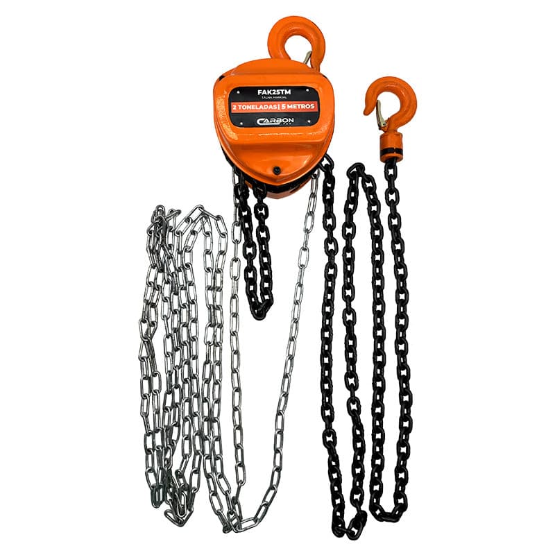 Talha Manual 2 Toneladas 5 Metros de Corrente FAK25TM Carbon Fak
