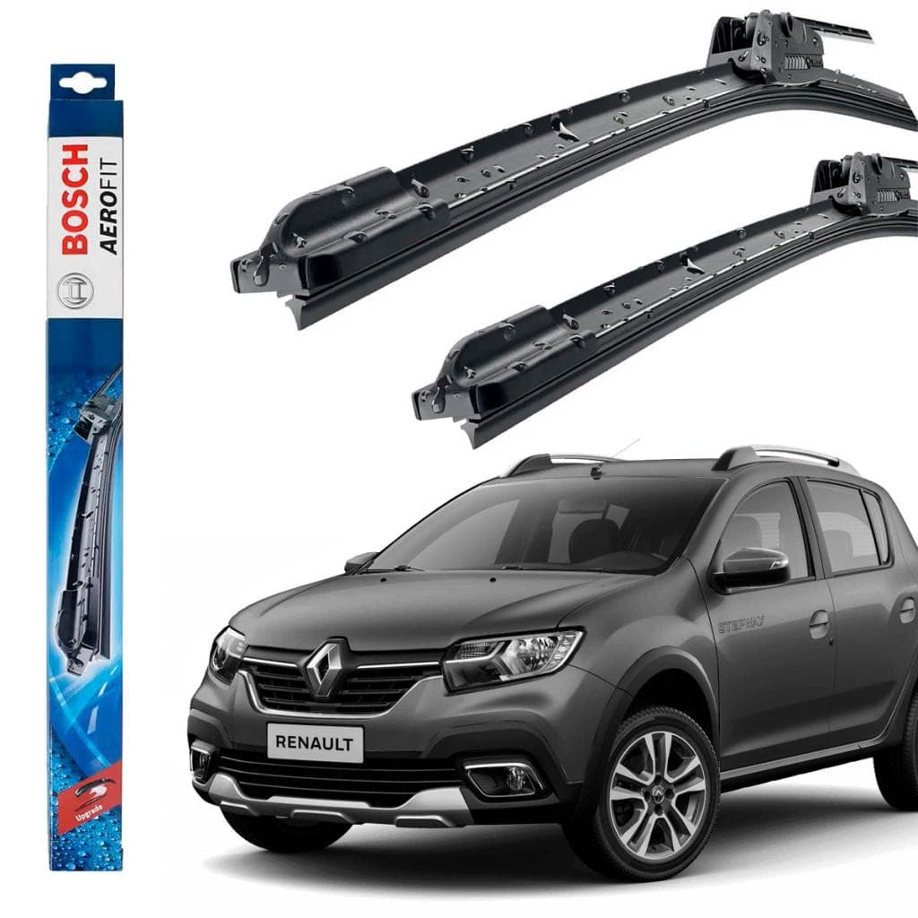 Kit Palheta Limpador De Parabrisa Original Bosch Sandero 2014 Até 2022