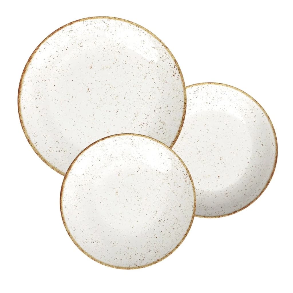 Aparelho Jogo De Jantar Porcelana Tramontina 24 Peças Rustico Marrom