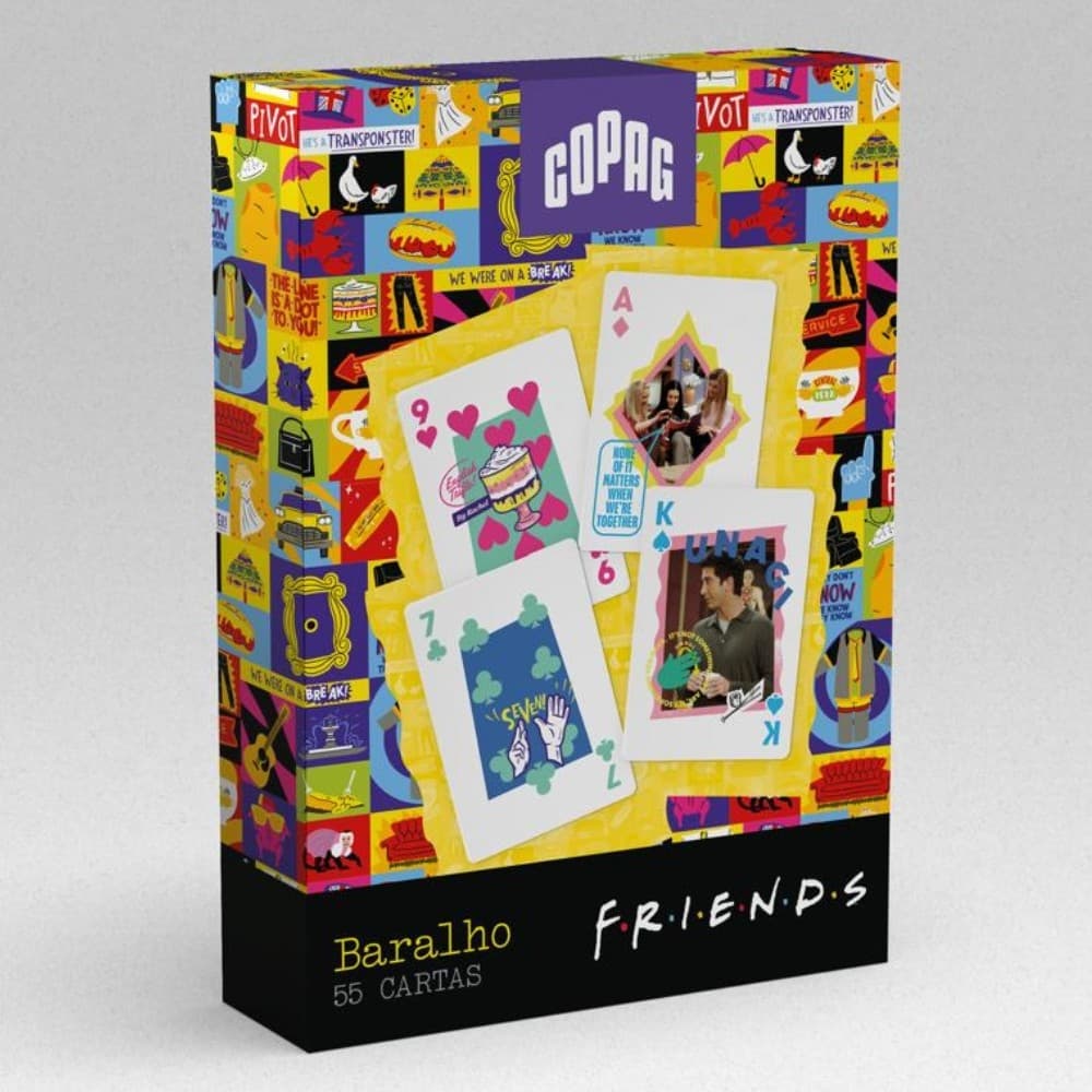 BARALHO ESPECIAL FRIENDS 30 ANOS 55 CARTAS PERSONALIZADO COPAG SÉRIE RACHEL MONICA PHOEBE JOEY ROSS
