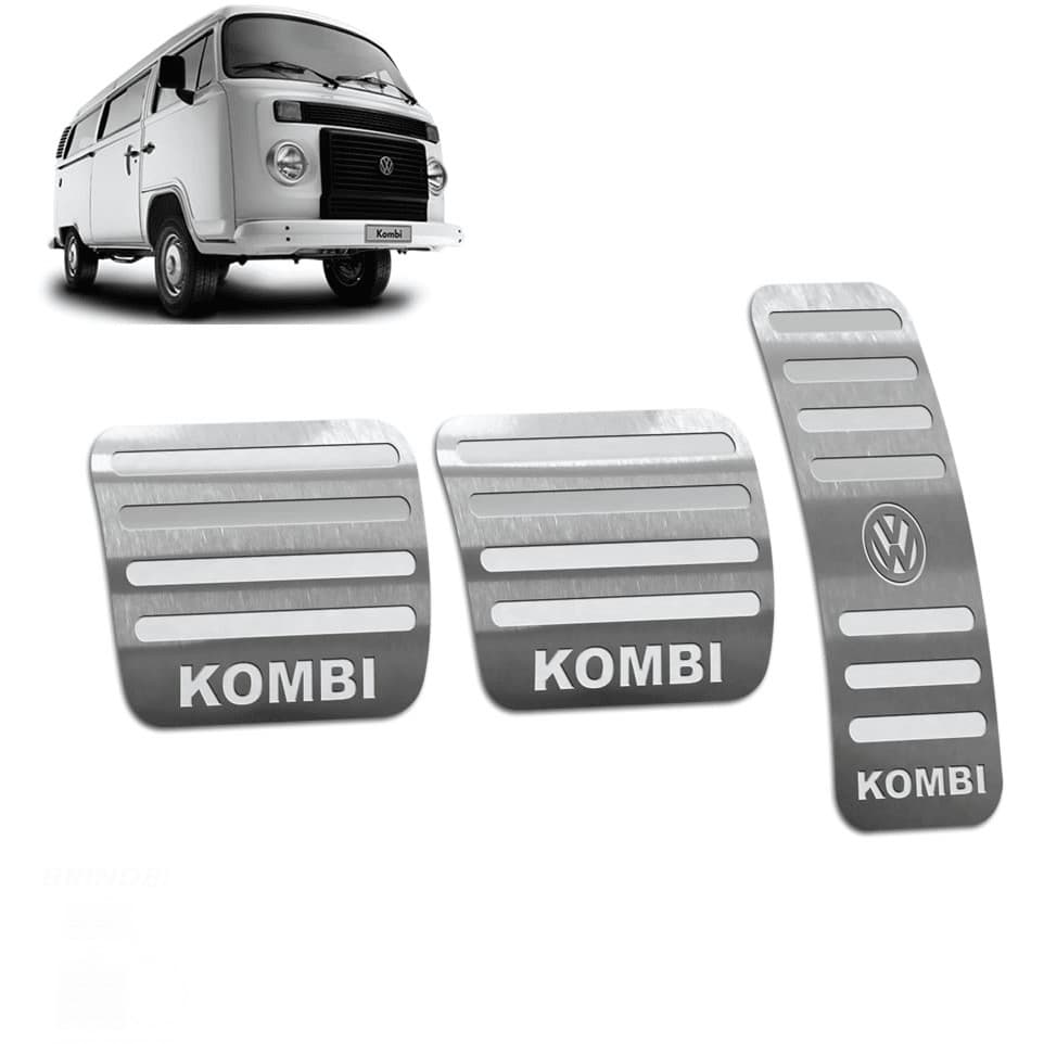 Pedaleira Kombi 06/14 Manual Aço Inox - Não fura o pedal