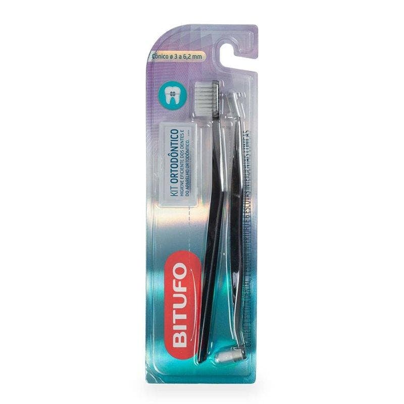 Kit Escovas Ortodônticas Bitufo Cônicas 3 a 6,2 milímetros