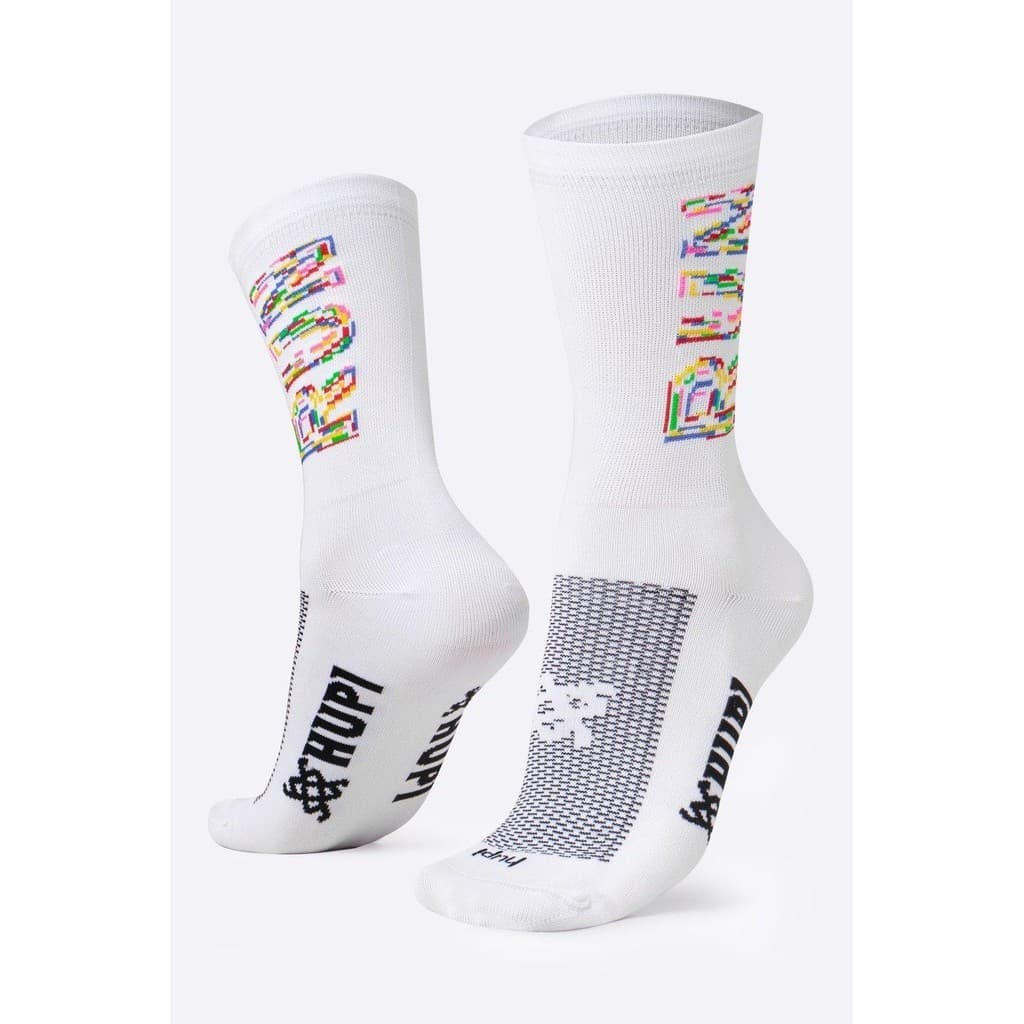 Meia HUPI Run para Corrida Colors Branca 1 Par Tamanho 36-42