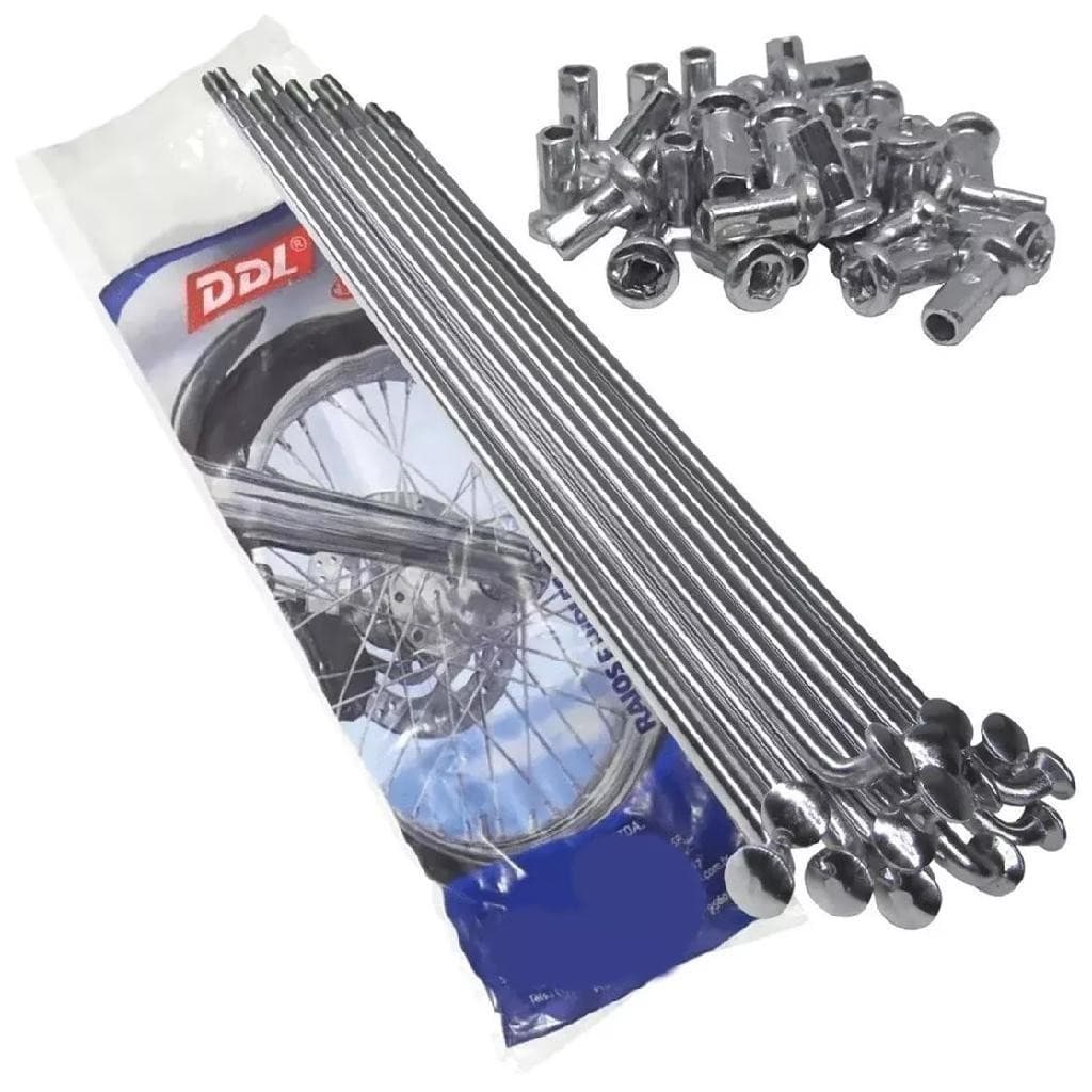 KIT JOGO DE RAIO RODA TRASEIRA PARA MOTO XRE 300 4MM CROMADO DDL ORIGINAL