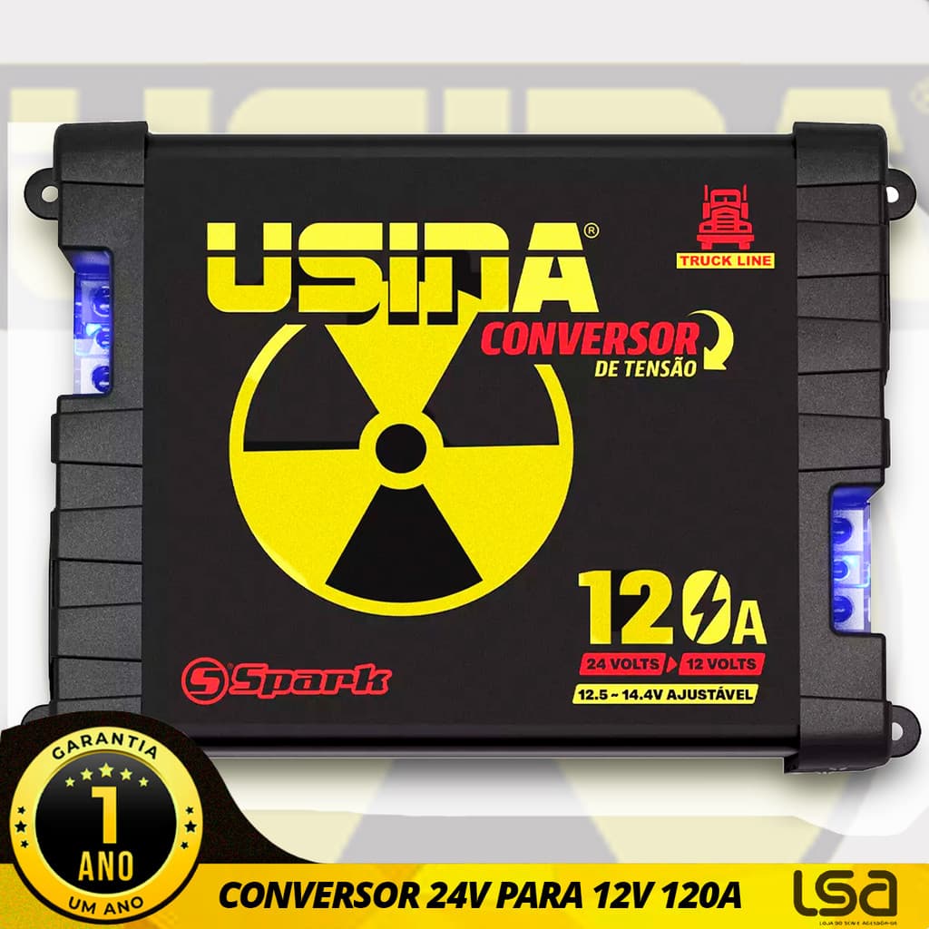 Conversor Redutor Tensão 24 Volts Para 12 Volts Usina 120A Som Caminhão
