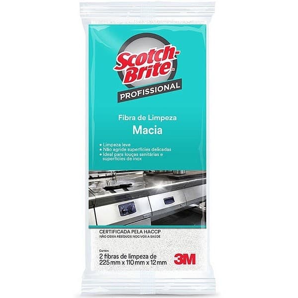 Fibra de Limpeza SCOTCH Brite 3M Branca Macia 2 Unidades