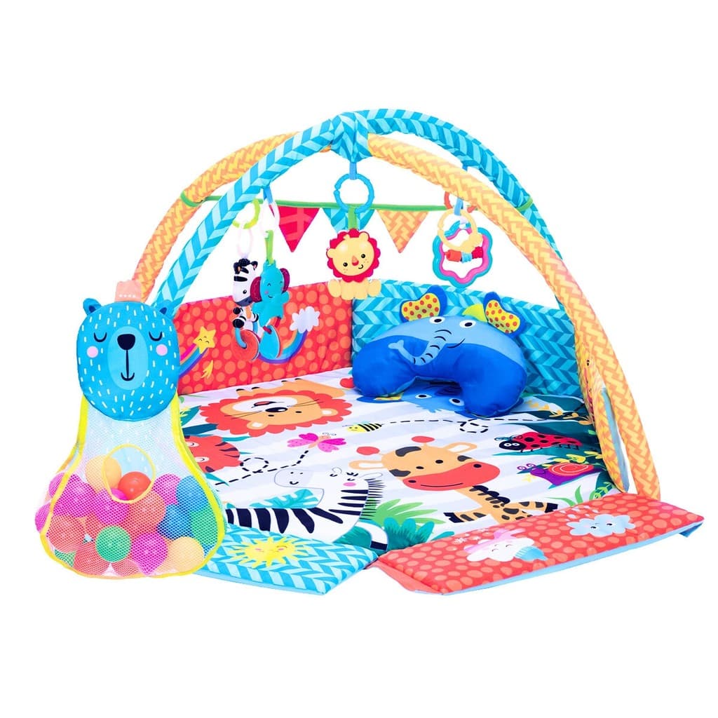 Tapete Ginásio Com Bolinhas Para Bebê Party Azul Maxi Baby
