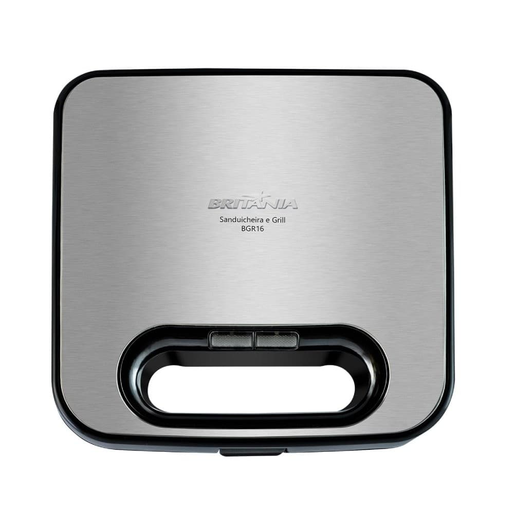 Sanduicheira/Grill Britânia BGR16 | 2 em 1, Redstone, Inox/Preto