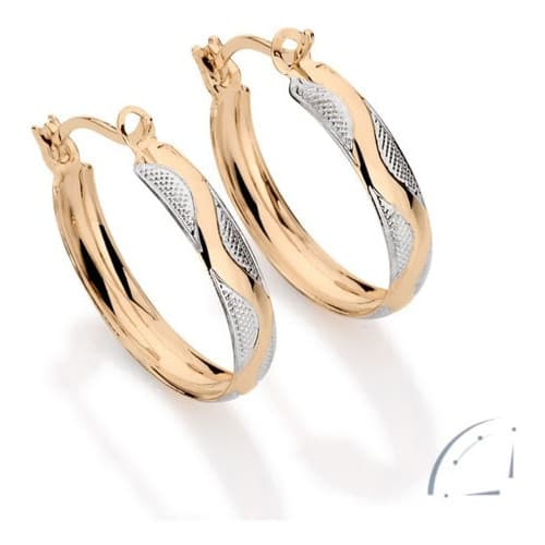 Brinco Rommanel Folheado Ouro 18k Argola Com Rhodium 523921