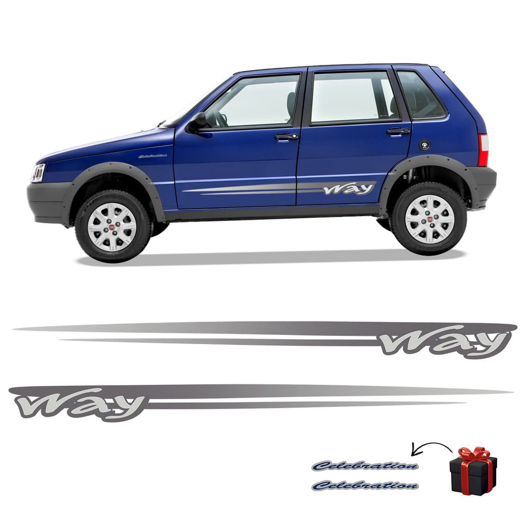 Kit Faixa Lateral Uno Way Ate 2012 Adesivo Modelo Original