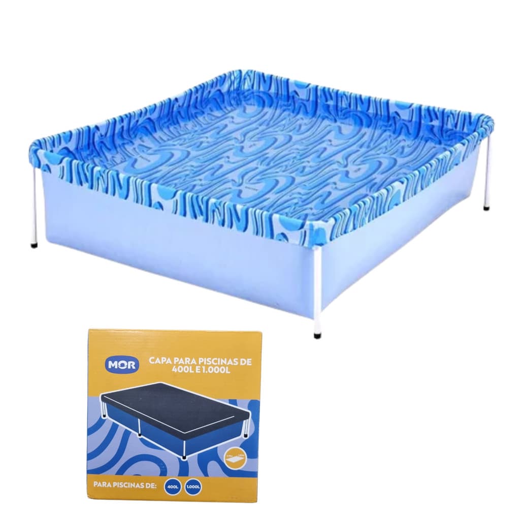 Kit Piscina Infantil Mor Estrutural 400 Litros + Capa de Proteçao Mor