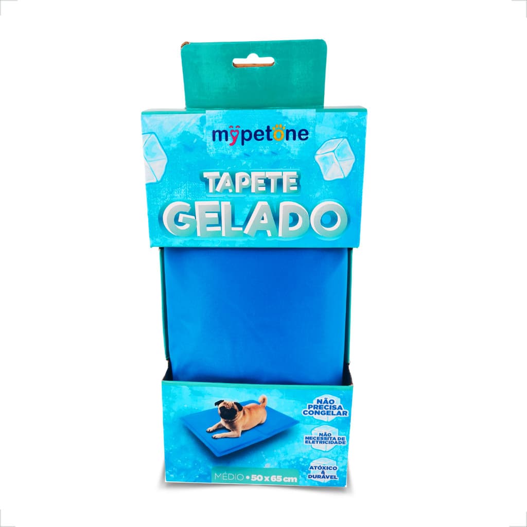 Tapete Gelado Médio 65x50 Mypetone para Cães - Azul