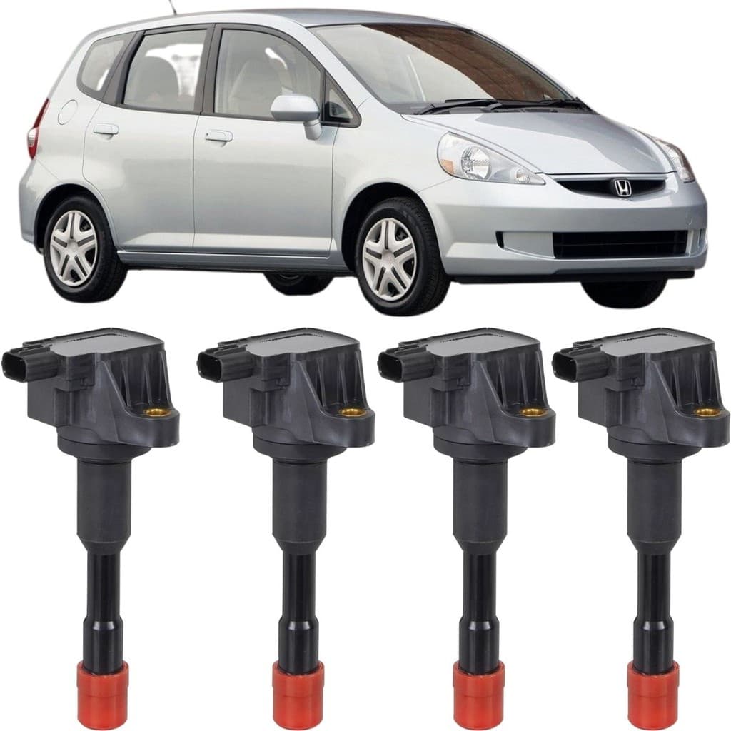 Kit 4 Bobina De Ignição Traseira Honda Fit 1.4 8V Traseira 2004 2005 2006 2007 2008