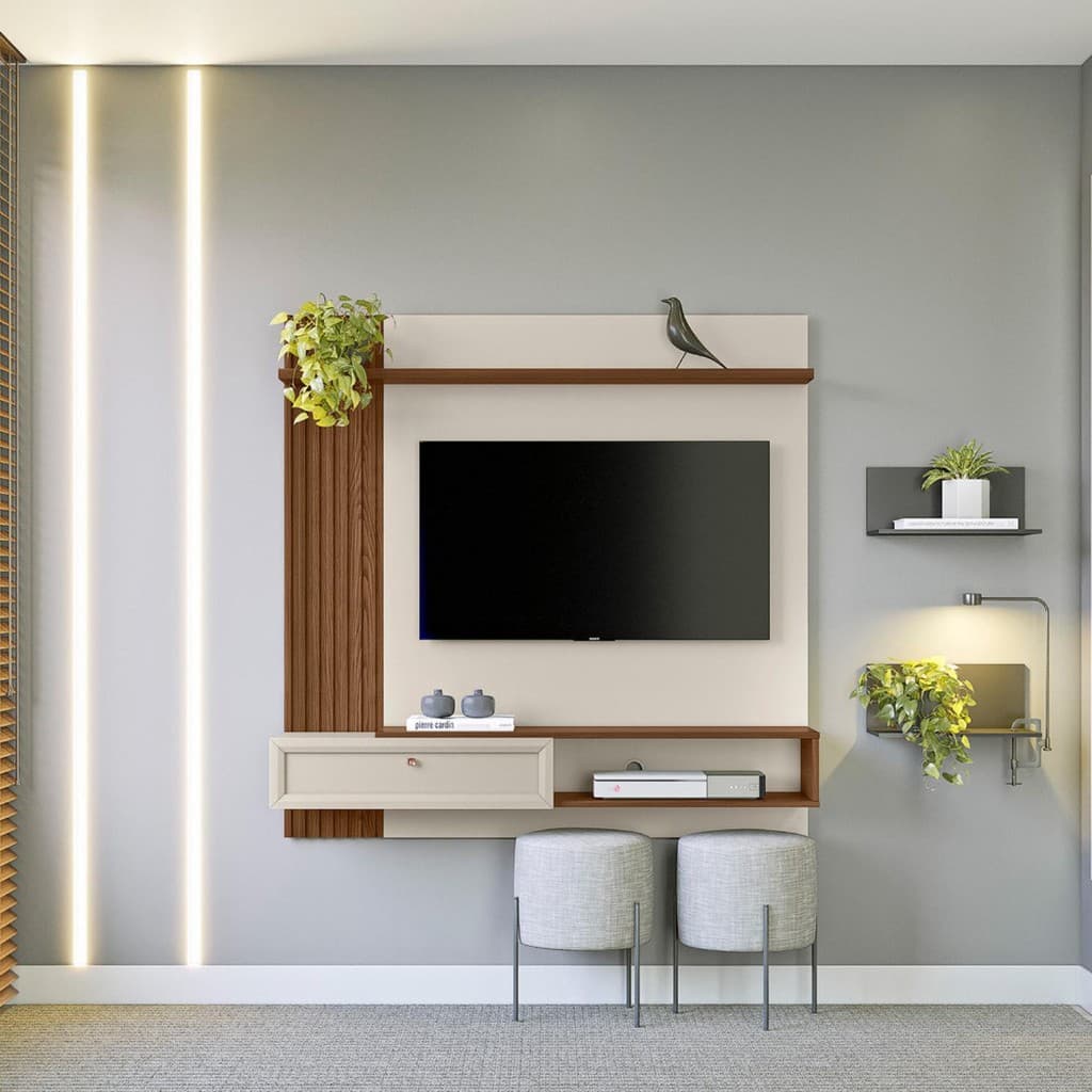 Painel Home Ripado para TV 55 polegadas Alvorada Linea Brasil