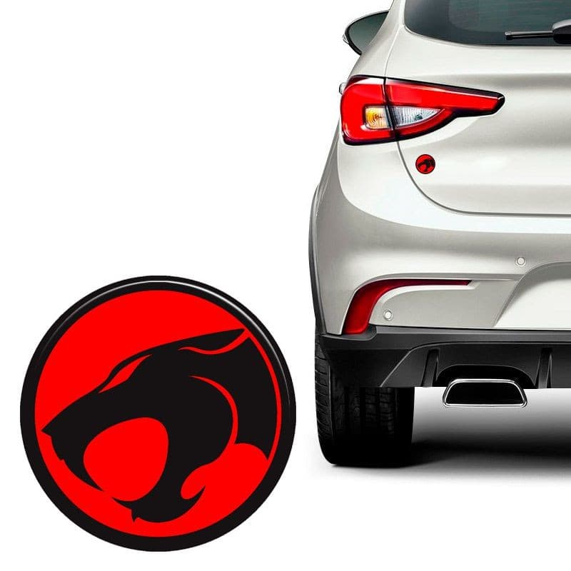 Adesivo Pantera Vermelho Refletivo Resinado Decorativo