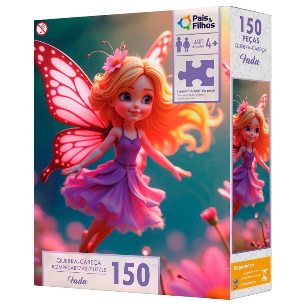QUEBRA CABEÇA FADA 150 PEÇAS PAIS E FILHOS PUZZLE MENINAS FLOR BRINQUEDOS NATUREZA BONECA PRINCESAS