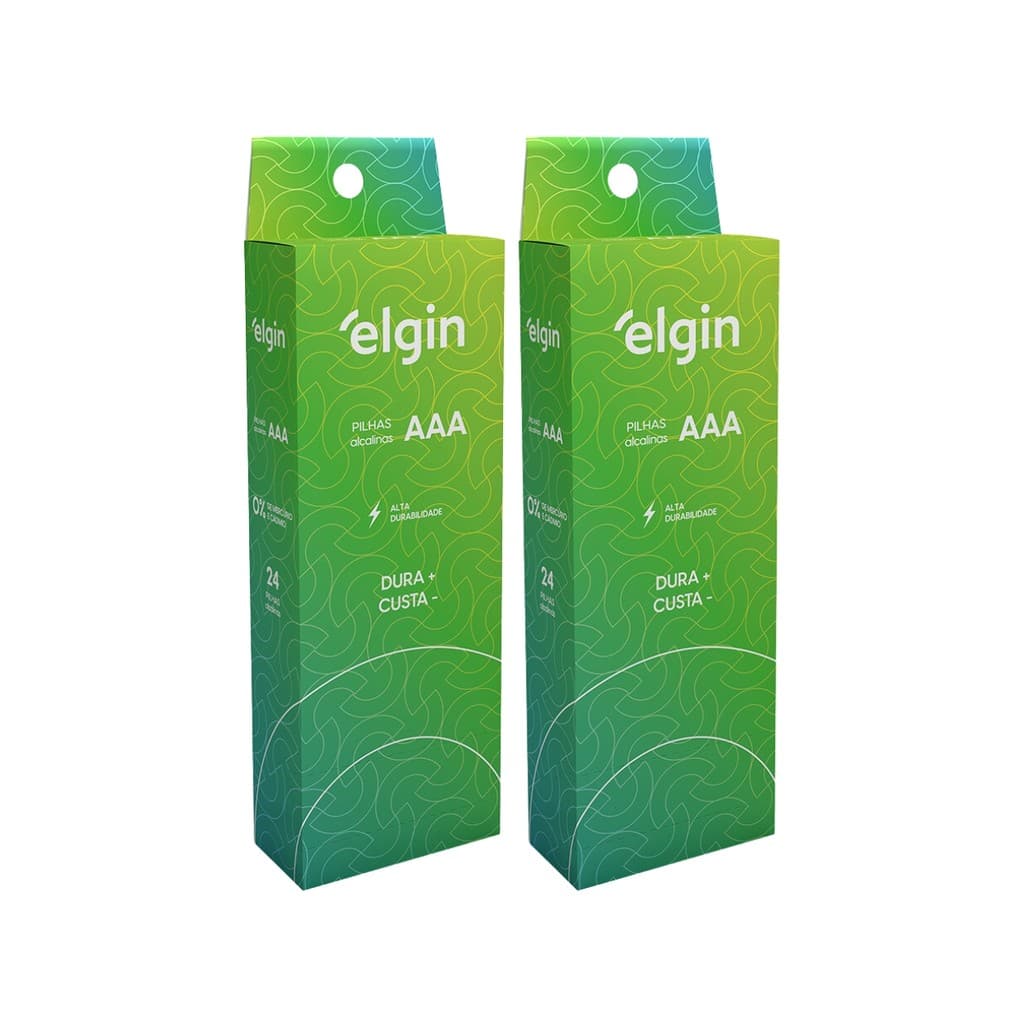 Kit 48 Pilhas Alcalina Tubo AAA Palito LR03 1.5V Elgin