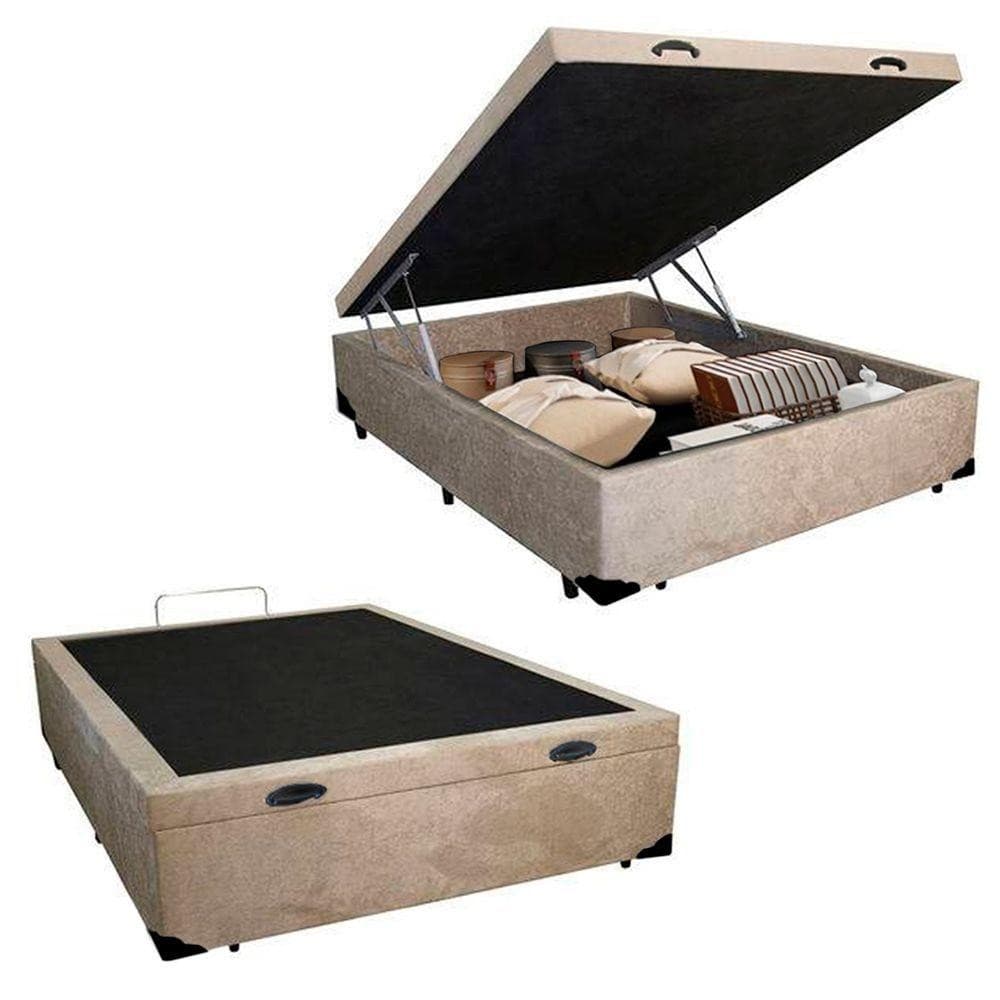 Cama Box Baú Casal Suede Serene item disponível na cor Bege 138x188x44