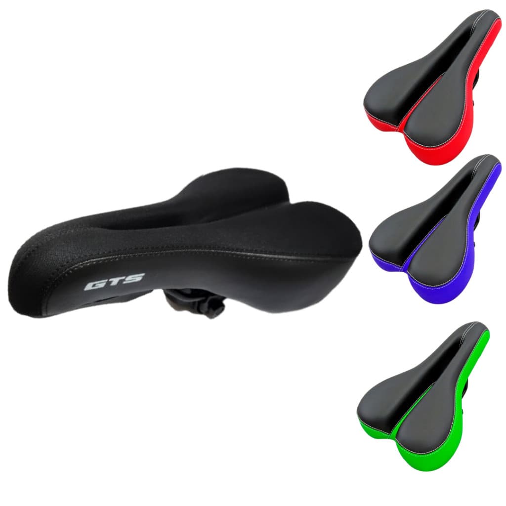 Banco de Bicicleta Sela Selim GTS/GTA Original MTB Vazado Preto c/ Carrinho
