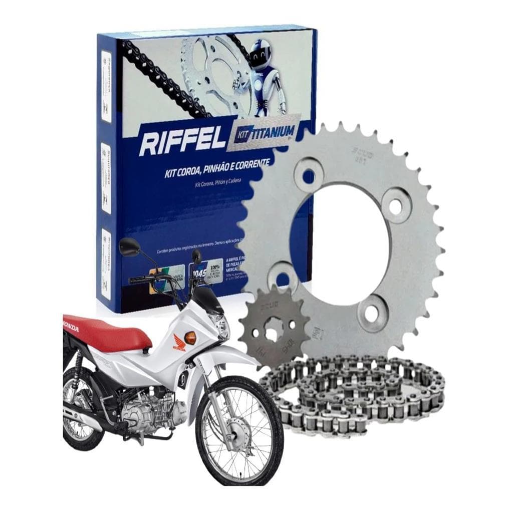 Kit Relação Tração Transmissão Pop 100 2007 A 2015 Riffel