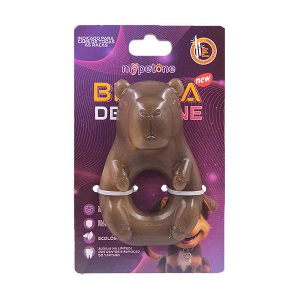 Brinquedo Osso Bamboo Capivara Brinca Dent One Sabor Bacon Para Cães