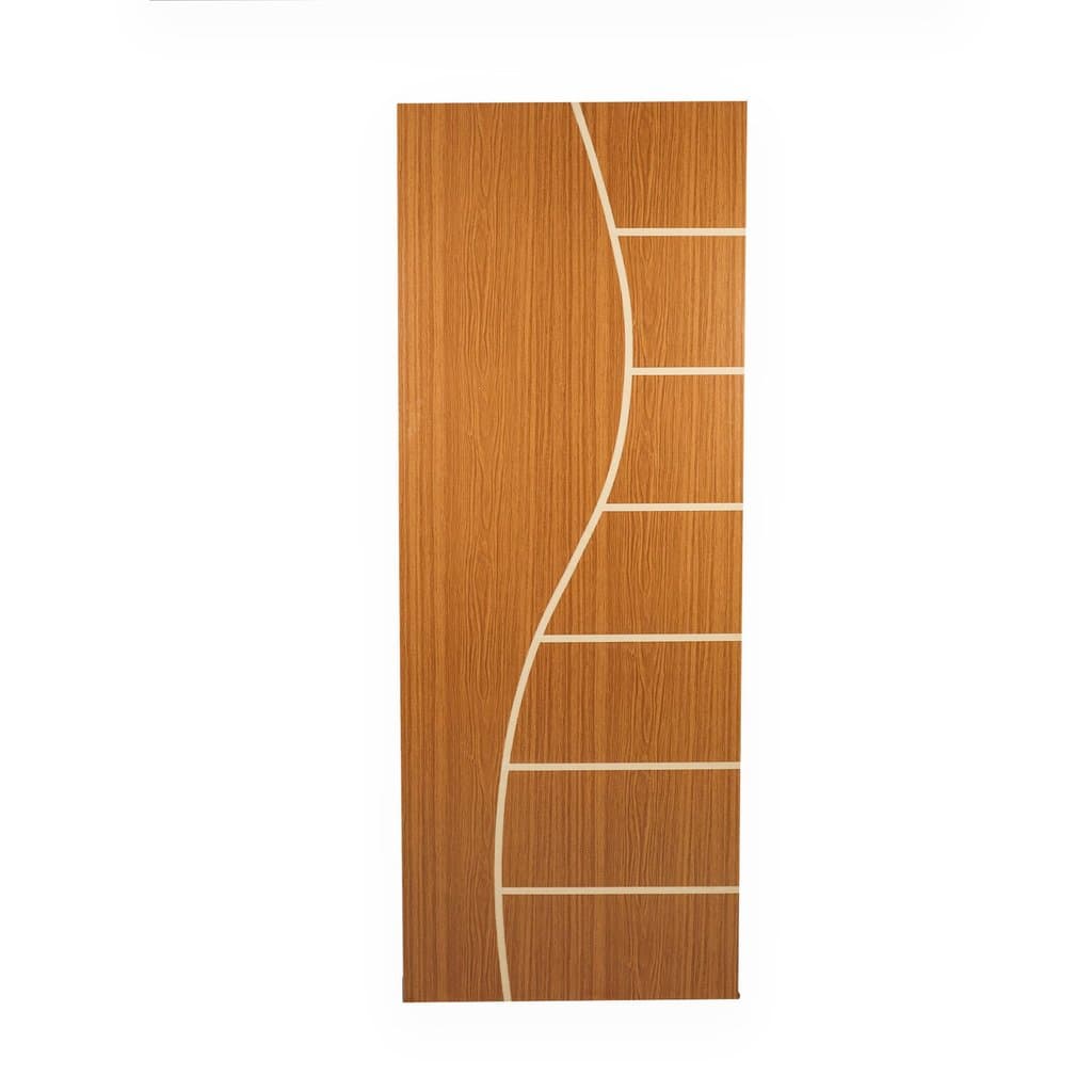 Folha de Porta Madeira Decorada 210x80cm Espessura 3,5cm Cantareira MGM Marrom/Mogno Mogno