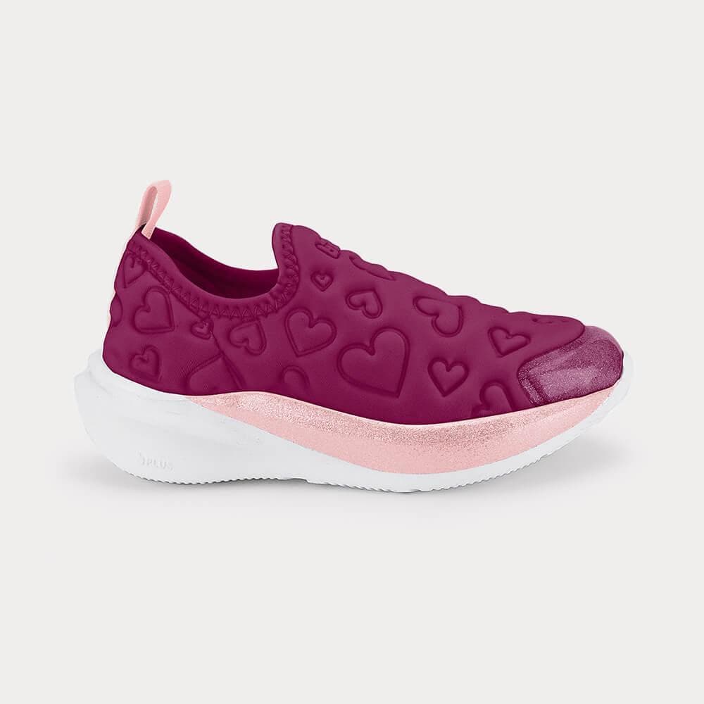 Tênis Infantil Bibi Volt 2.0 Rosa com Corações