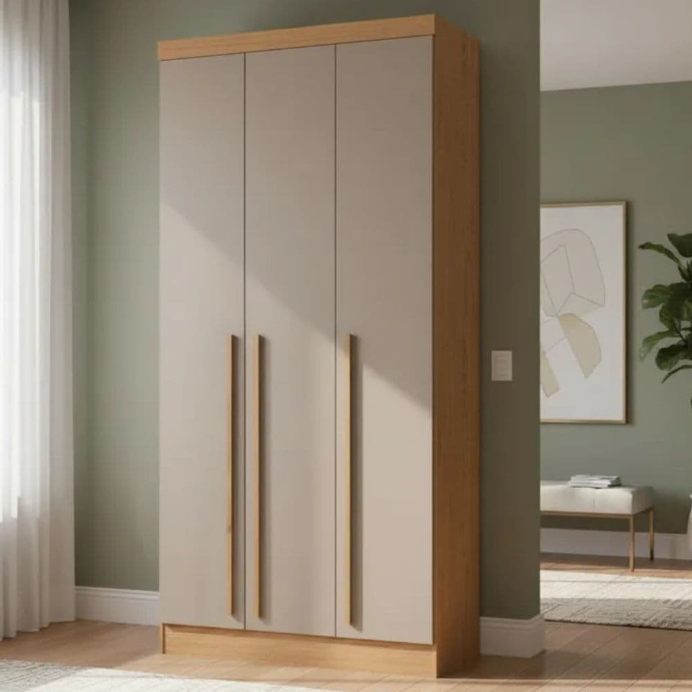 Guarda-Roupa Modulado 3 Portas e 2 Gavetas Infinity Marrom/Cedro/Duna Line Cedro/Duna