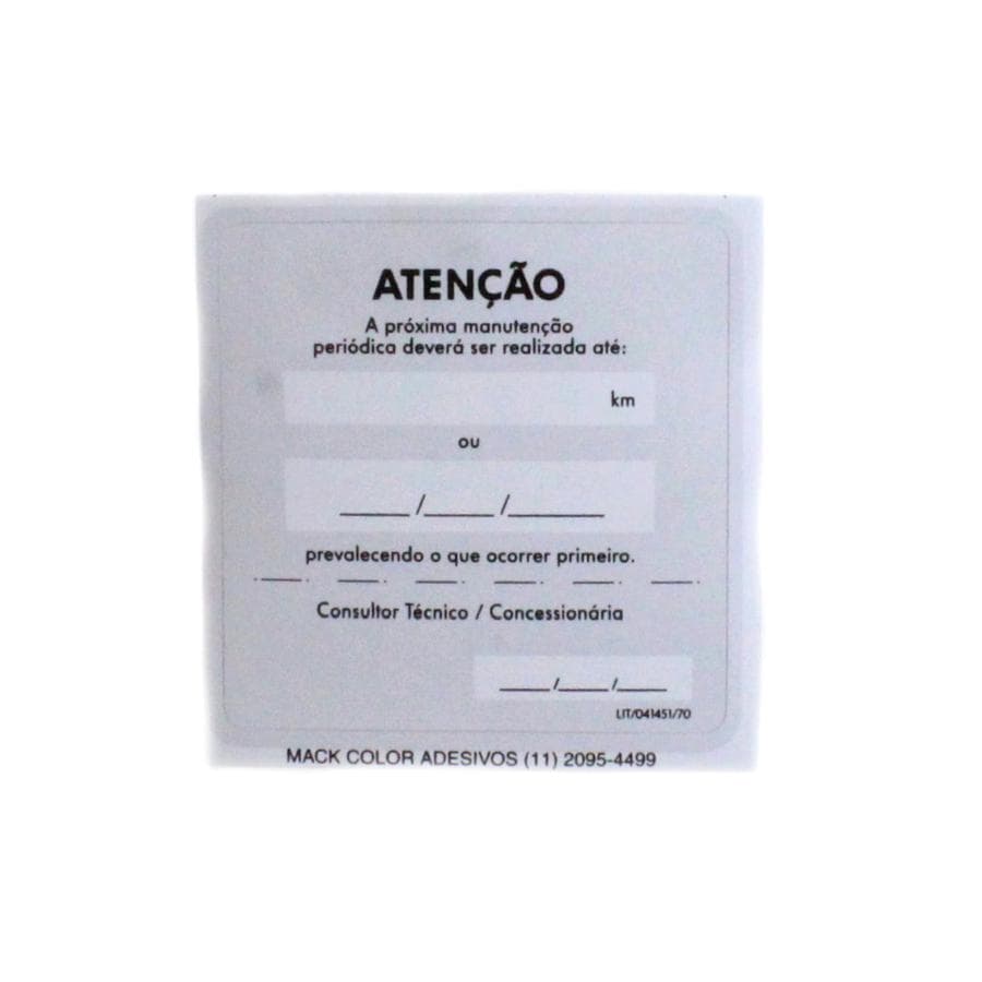 Etiqueta Adesiva de Troca de Óleo Volkswagen LIT04145170