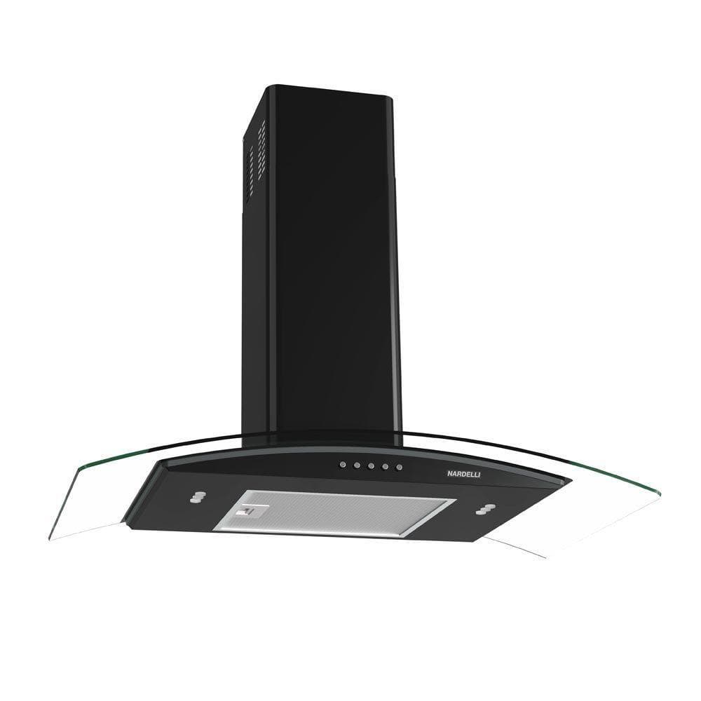 Coifa Nardelli De Parede Clean Vidro Curvo 80cm Preto 110V