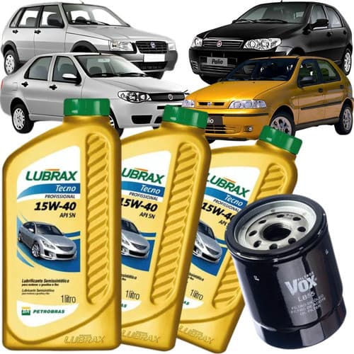 Kit Filtro Troca Óleo Uno Palio Strada Siena Fiat Fire 15w40