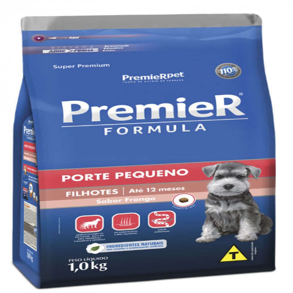 Ração Fórmula Cães Filhotes Raças Pequenas Frango 1Kg 1un Premier