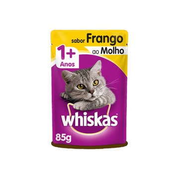 Whiskas Ração Úmida Sachê Frango ao Molho para Gatos Adultos 85g