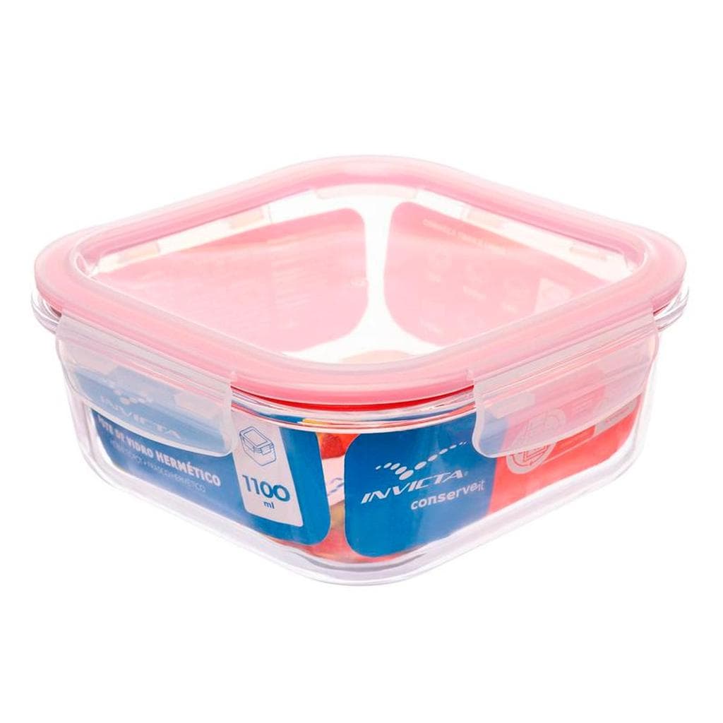 Pote Hermético de Vidro Conserve It 4 Travas 1,1L - Invicta