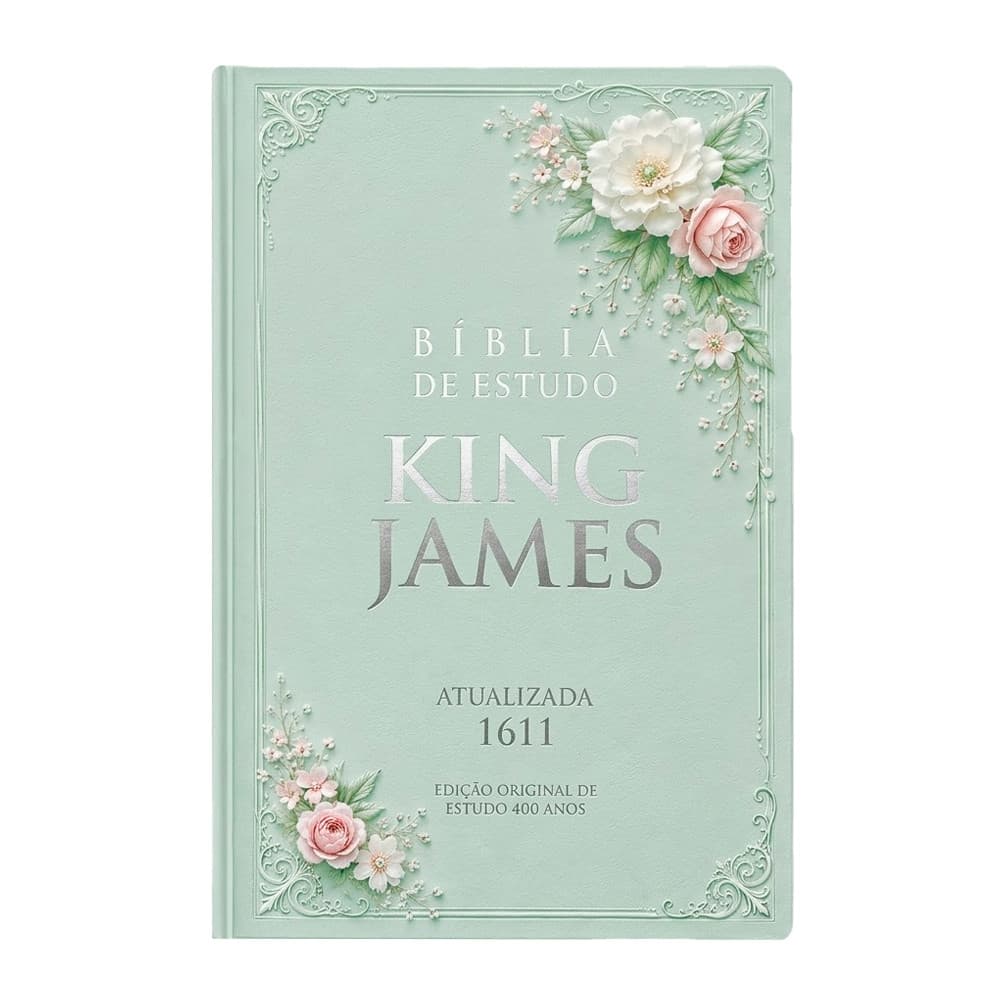 Bíblia de Estudo King James 1611 | KJA 400 Anos| Full Collor | Capa Dura Verde Floral