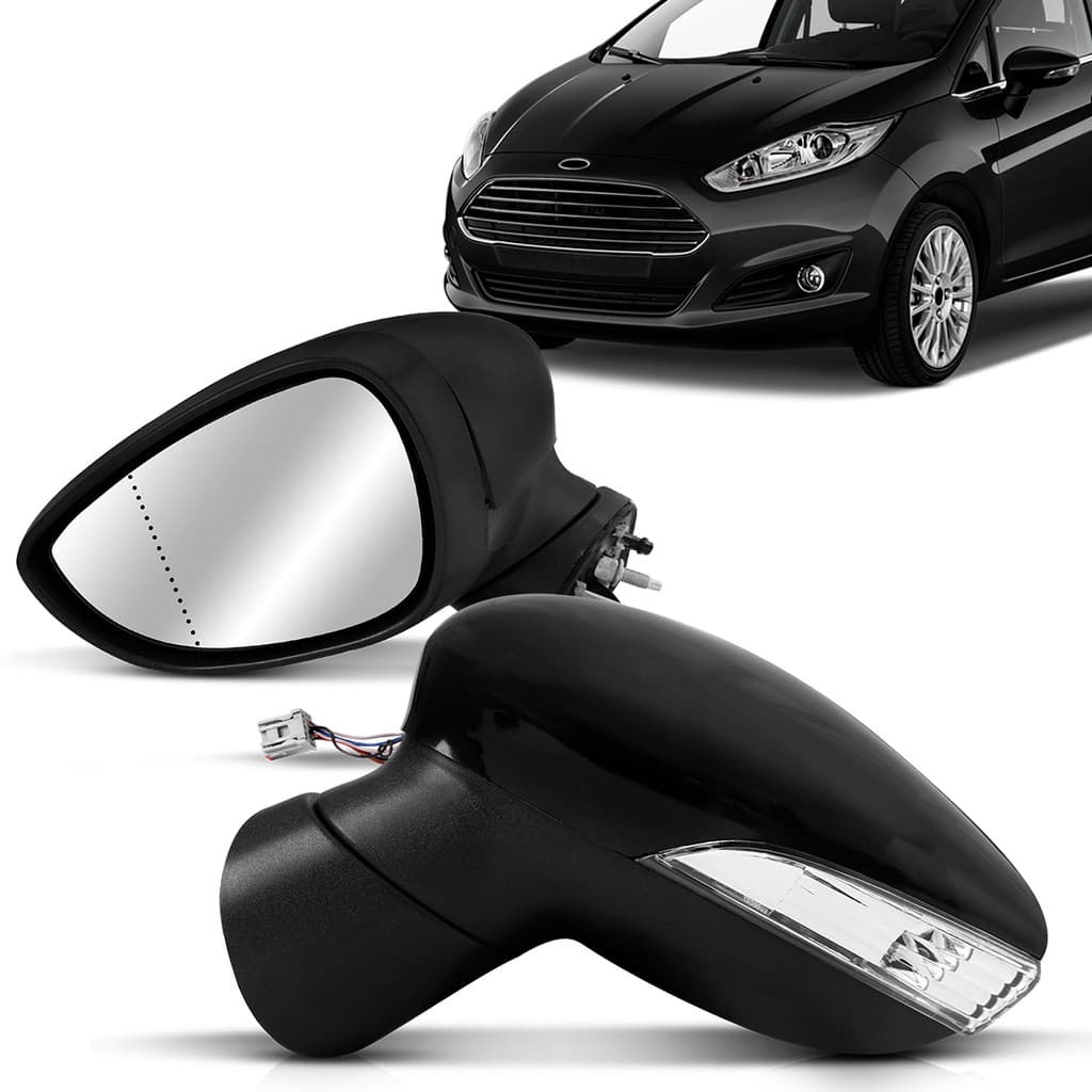 Retrovisor New Fiesta 2011 2012 2013 2014 2015 2016 2017 2018 2019 Elétrico Com Pisca