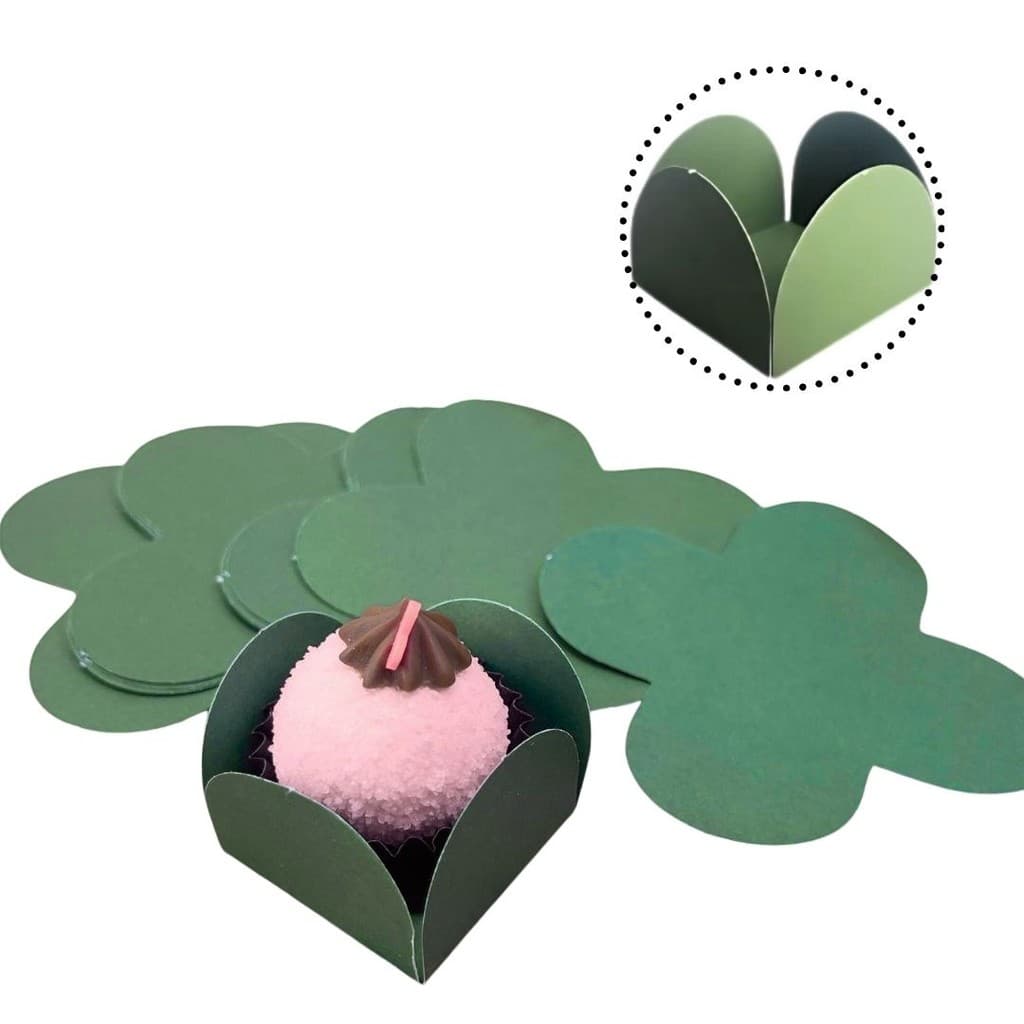 50~500 Forminhas verde eucalipto Para Doces 4 Pétalas 3,3X3,3X2,5 121.62 (Nc Toys Simples)