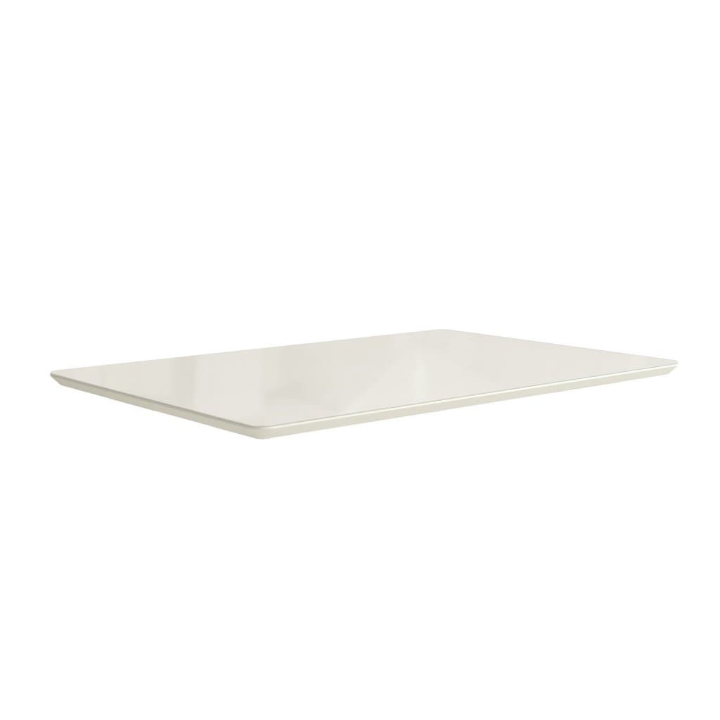 Tampo de Mesa de Jantar Retangular 120x80cm em MDF e Vidro Off White Off White
