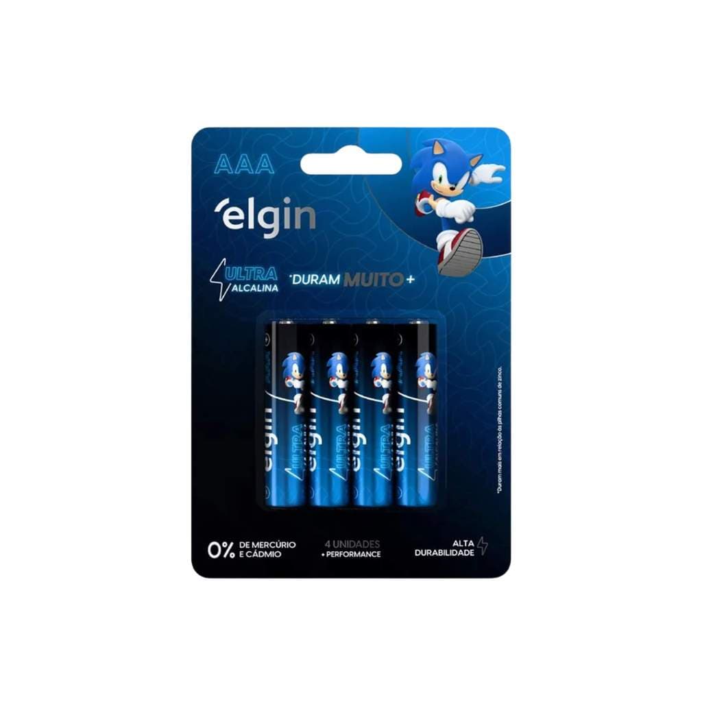 Pilha Ultra Alcalina AAA – Cartela com 4 Unidades Palito Elgin - ELE000000082435