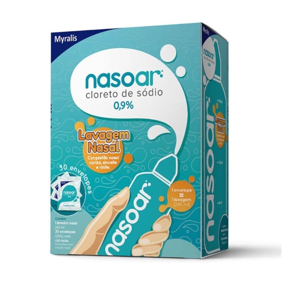 Nasoar Solução Nasal 30 Envelopes + Frasco Aplicador