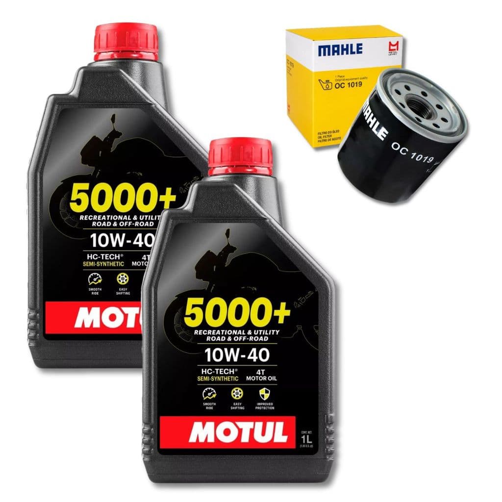 KIT TROCA ÓLEO kawasaki vulcan 650 2x MOTUL 5000+ JASO MA2 10W40 4T 1L semissintético + FILTRO MAHLE